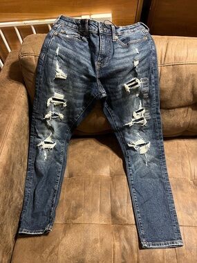 Aeropostale Men's Skinny Distressed Blue Jeans